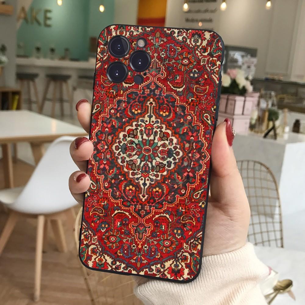 Persian Carpet Floral Pattern Phone Case For iPhone 15 14 11 12 13 Mini Pro XS Max Cover 6 7 8 Plus X XR SE 2020 Funda Shell