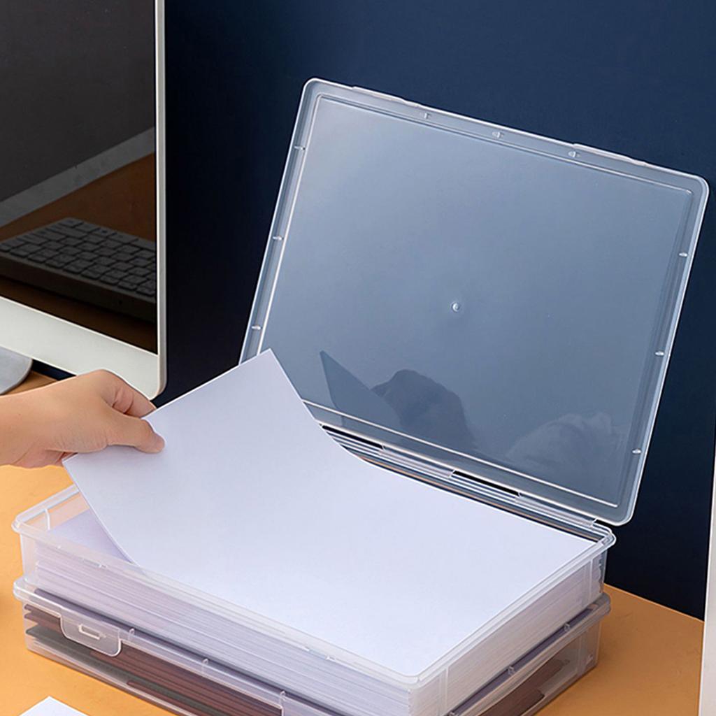 Home Office Supplies Storage Box Multifunctional Desktop Large Capacity A4 Paper Transparent Plastic Organizer Box