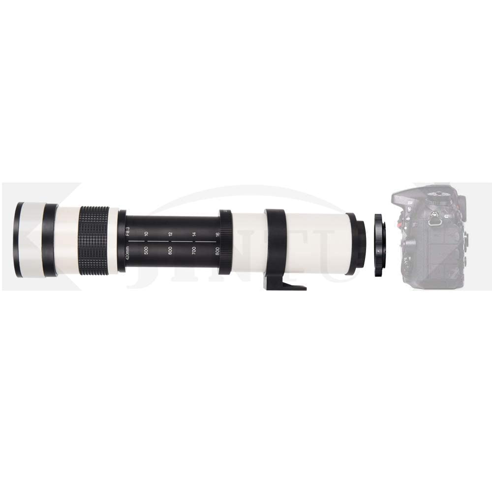 JINTU HD Manuelles Teleobjektiv für NEX a7r a7s a7 a6500 a6300 a6000 a5100 a5000 a3000 3N Digitale Spiegellose Kameras 420-1600mm f/8.3 E-Mount NEX-7