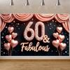 60th Birthday Banner Rhinestone Embellished Adult Birthday Background Birthday Celebration Display Sparkly Diamonds For Adult