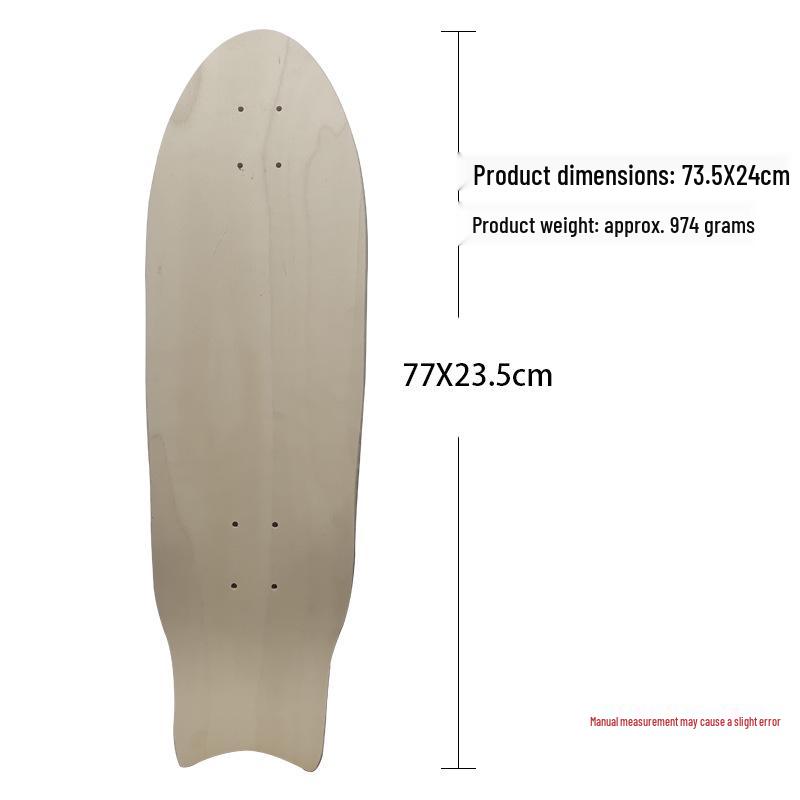 Solid Wood Kids Skateboard Deck - Double Kick DIY Graffiti Board for Art & Camping Table Accessories
