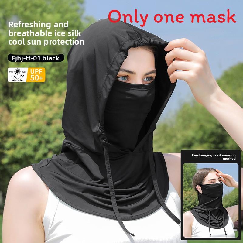 

Cycling Mask With Uv Protection For Outdoor Sports And Sun Shielding Black