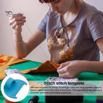 3-teilige Daumen-Nähschablone, Handnäh-Nahtführung, Finger-Overlock-Lineal mit Skala, Quilt-Werkzeug für gleichmäßige Stiche, DIY-Stickereien, Lederhandwerk