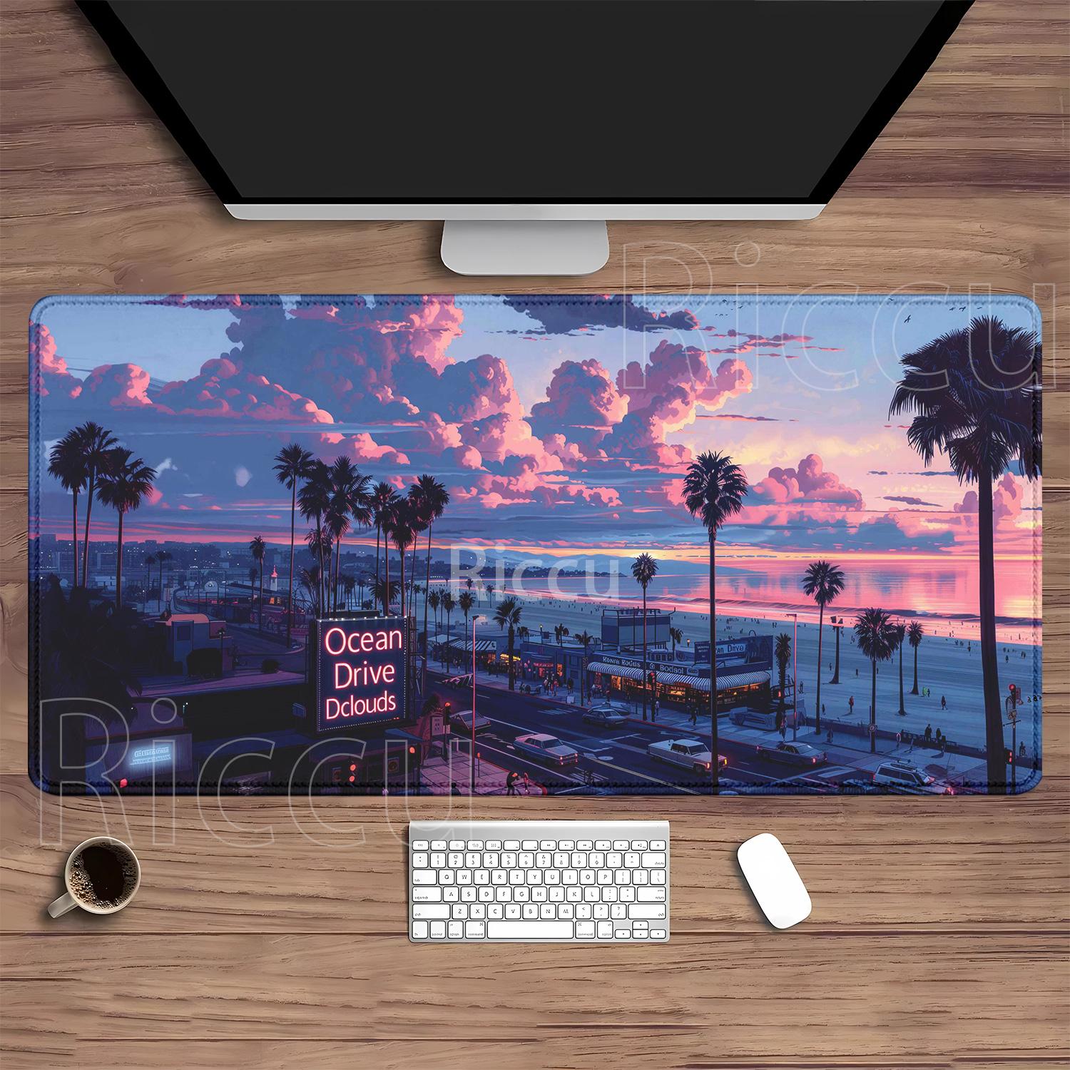 sunset beach Scenery Mouse Pad Large AntiSlip Rubber Gaming Mousepad Office Game HD Printing xmm overlock XXL Desk Mat 400x800x2mm