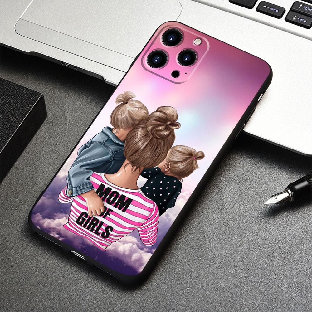 Pro iPhone 8 Plus 13 Pro Max 14 XR 12 XS 7 11 X SE2 5S Mini SE2022 6S 5 SE Pouzdro Žena Móda dívka Super Máma miminko TPU