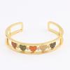 Gold Filled Beautiful Lovers Bracelets Copper Zircon Heart Shape Cuff Adjustable Bangles Golden For Woman Party Wedding Jewelry