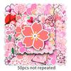 50 Sakura Graffiti Flower Stickers for DIY Decoration - Cartoon Style for Skateboards, Phones, Suitcases