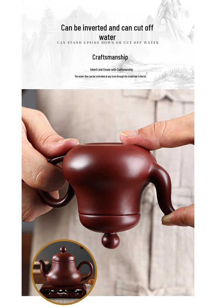 Chaozhou Red Clay Handcrafted Zisha Tea Pot - Small Capacity Brewing Ware