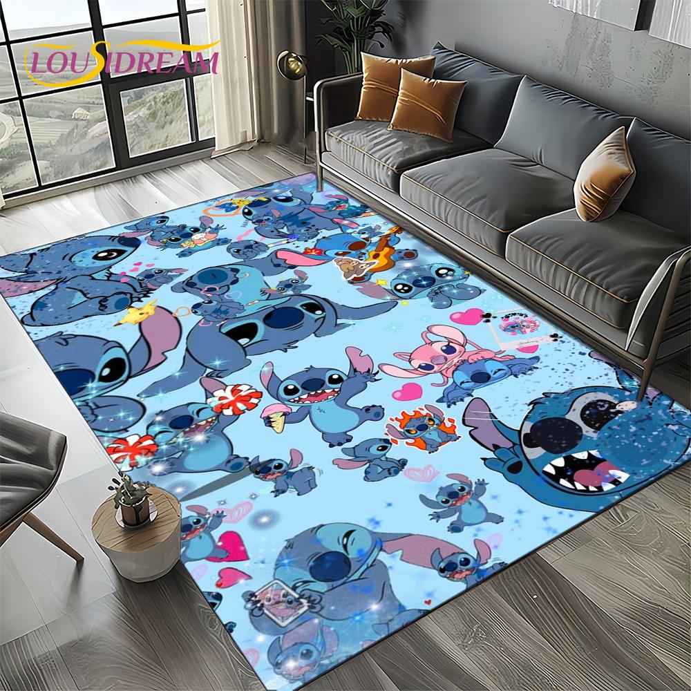 27 Style Cute Stitch Cartoon 3D Carpet Rug for Home Living Room Bedroom Sofa Doormat Decor,Child Non-slip Floor Mat Gifts