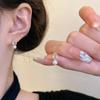 925 Silver Needle Zircon Pearl Stud Earrings Women's Light Luxury Niche Design High-end Earrings Earrings