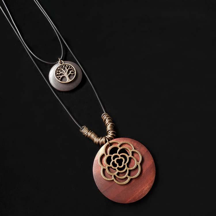 

Етнічний стиль Дерев яний Сплав Чотирилисник Кольє для Жінок