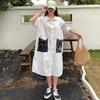 DIMANAF 2024 Women New Plus Size Spring Shirt Style Casual Blouse Sequin Pockets Oversize Long Cardigan Sleeve White Black Shirts Loose