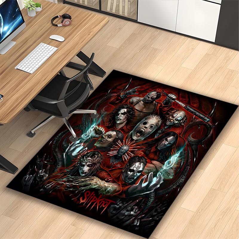 Dark Demon Rug Ideal for Reading Room, Multi-purpose Office Chair Sofa Carpet, Anti-slip Printed Home Area Rug
