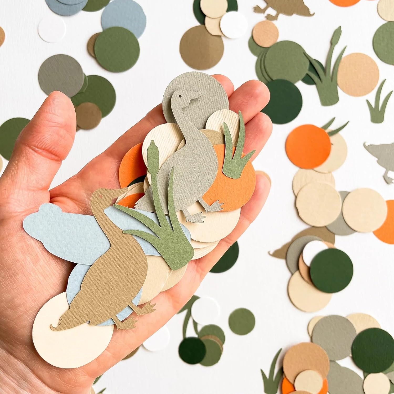 100PCS Mallard Duck Confetti,One Lucky Duck First Birthday,Mallard 1st Birthday Decoration,Baby Shower Party Decor,Little Duck Hunter Party Decor