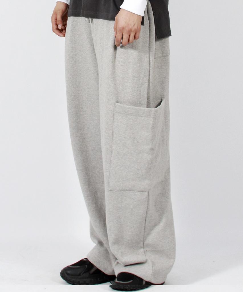 Deumakeu M Side Pocket Wide One-Tuck Real Street Sweat Pants Gray