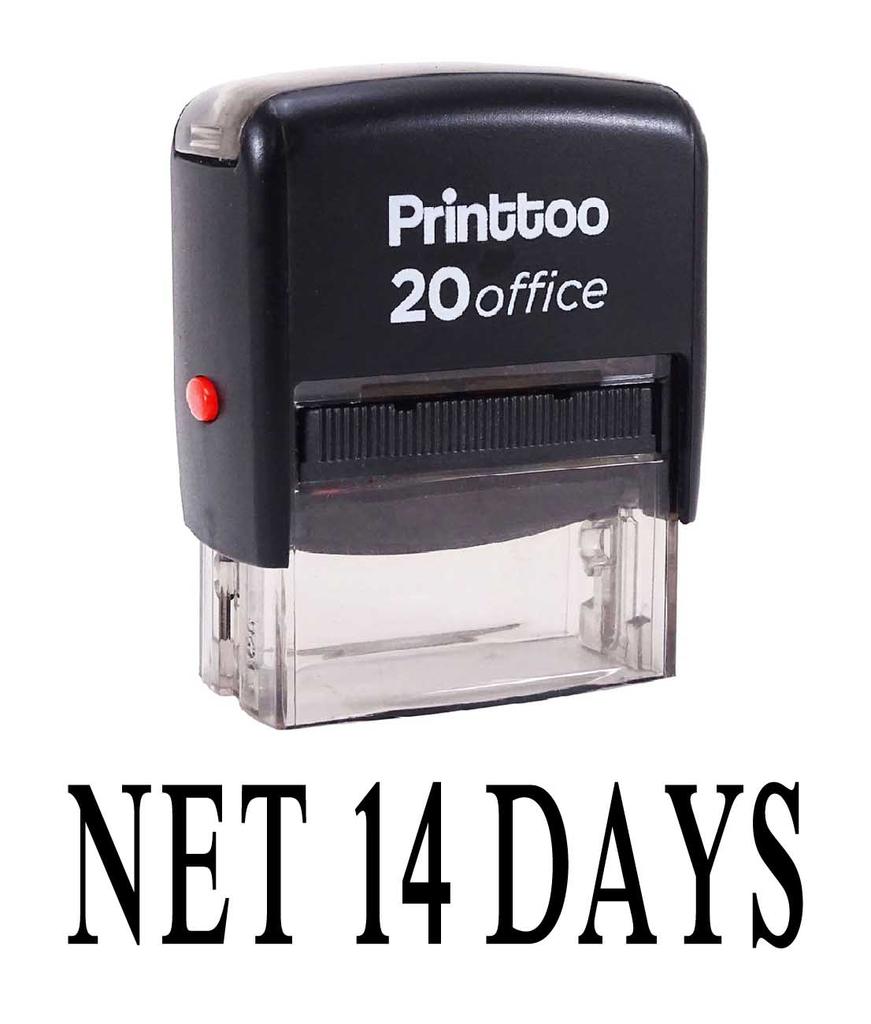 Printtoo Rubber Stamp NET 14 DAYS Self Inking Office Stationary Custom