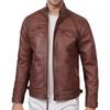 New Men's Leather Jacket Male Teen Stand-Up Collar Punk Men's Motorcycle Leather Jacket Stand-Up Collar Leather Jacket Men