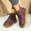 New foreign trade autumn and winter retro soft-soled matte leather Martin boots front lace-up thick-soled versatile medium-top men's and women's boots