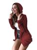 Women's Autumn/Winter Cable Knit Hoodie Cardigan with Pockets and Long Sleeves