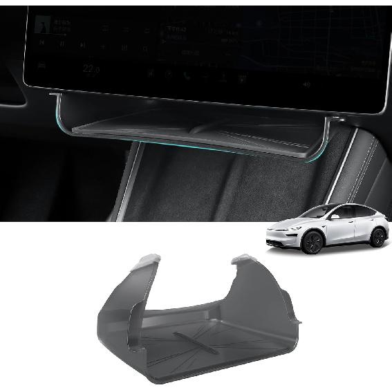 Vassoio portaoggetti nascosto sotto lo schermo LUCKEASY per Tesla Model Y Juniper 2025 2026/Model 3 Highland 2024 2025, organizer per console centrale a scomparsa in ABS