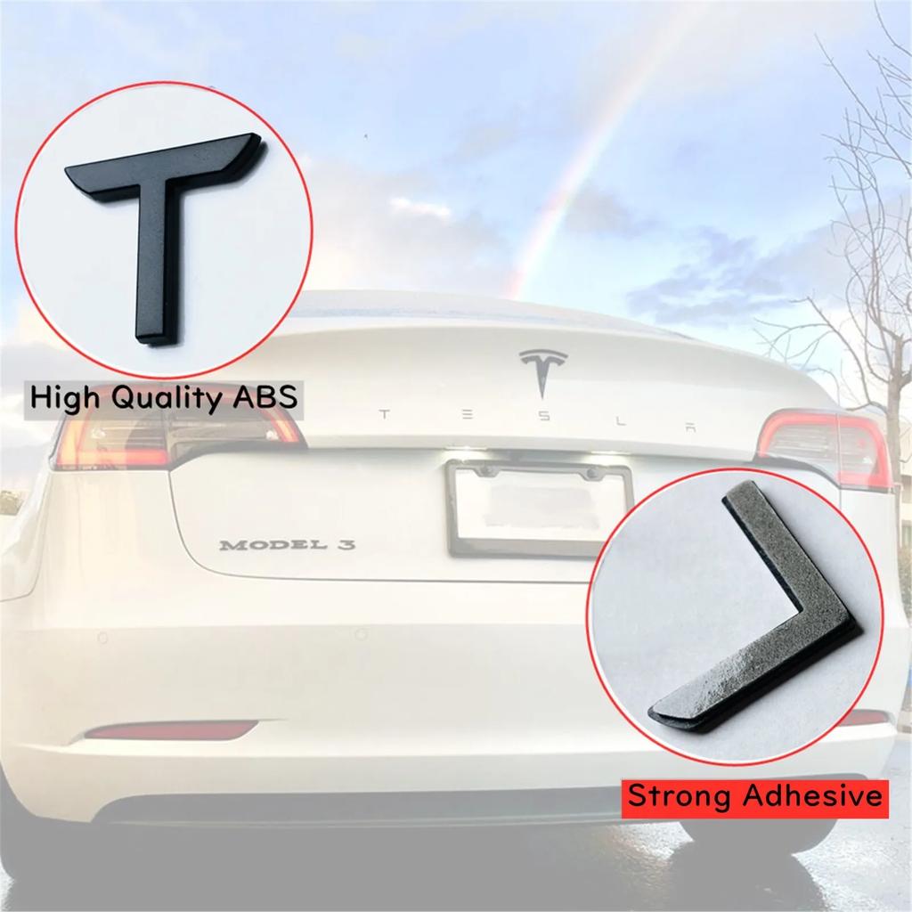 1 Stück 3D ABS Logo Tesla Emblem Buchstaben Auto Kofferraum Abzeichen Hintere Buchstaben Beschriftung Galvanisiert Für MODEL 3 MODEL S X Modifizierte Zubehörteile