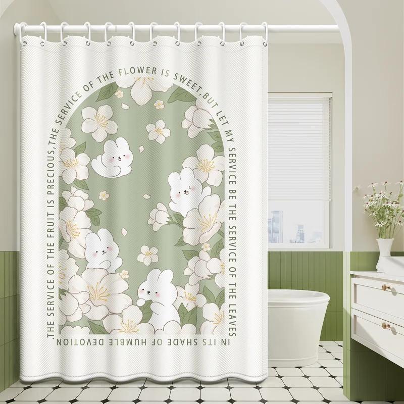 Cartoon Bathroom Curtains for Living Room Home Decor Blackout Curtains Living Room Bedroom Balcony Screen Dustproof