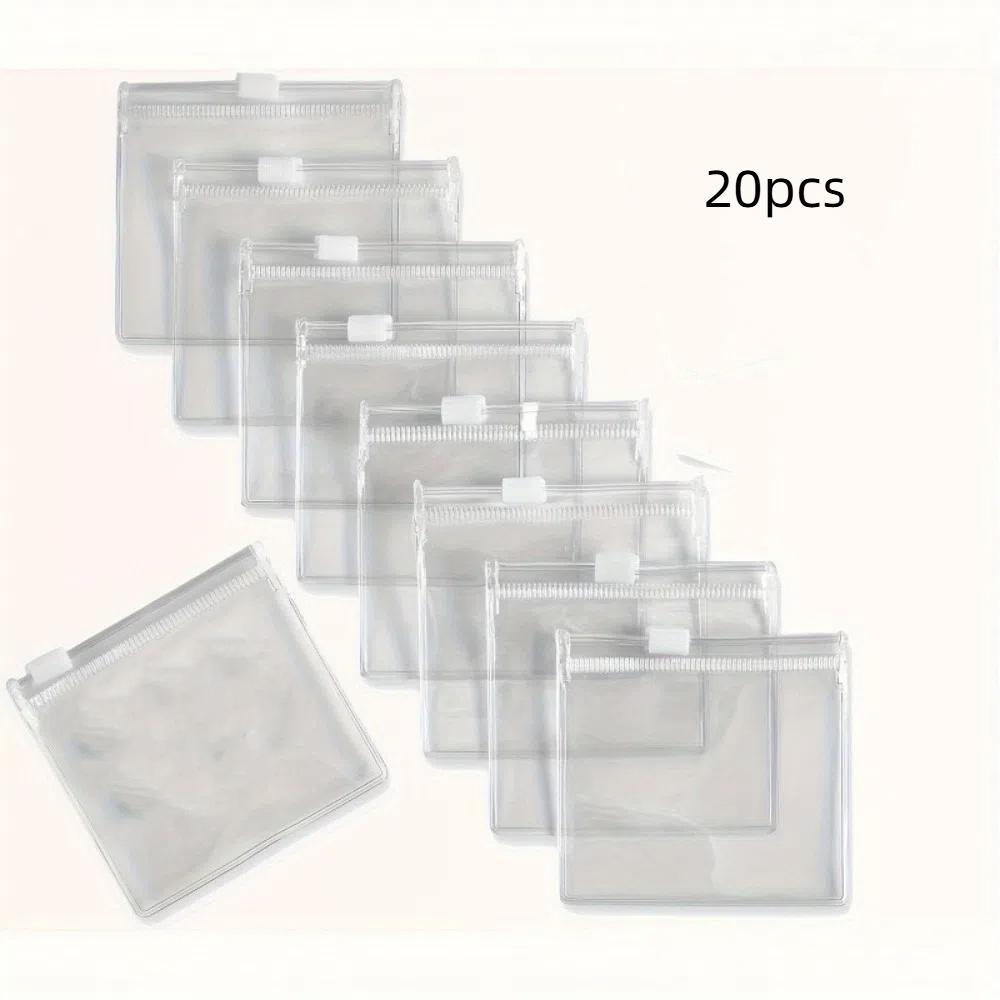 20pcs/set Reusable Storage Bag Plastic Slide Lock Medicine Bags with Zipper Self-Sealing Self-sealing Bag Travel Accessories
