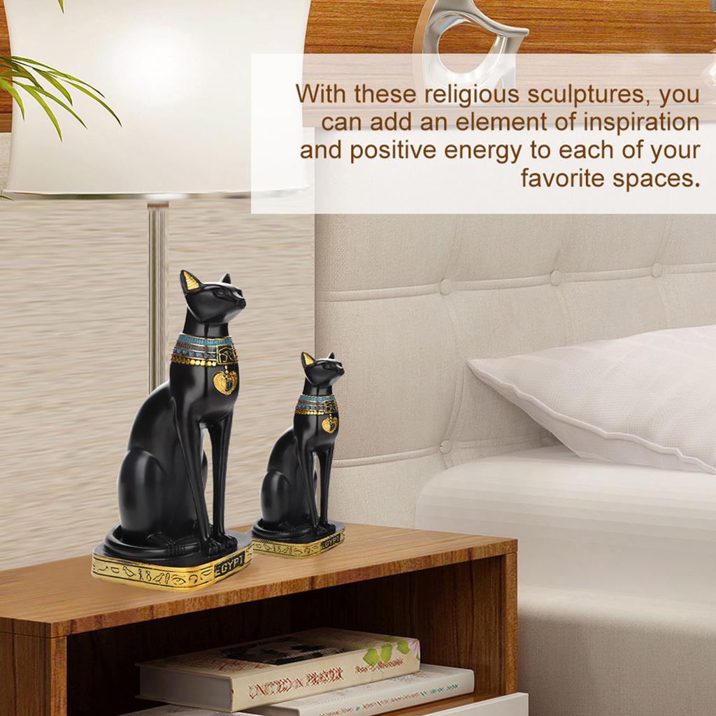 Egyptian Cat Resin Statue Figurine Household Room Ornament Crafts Gifts Home Decoration L