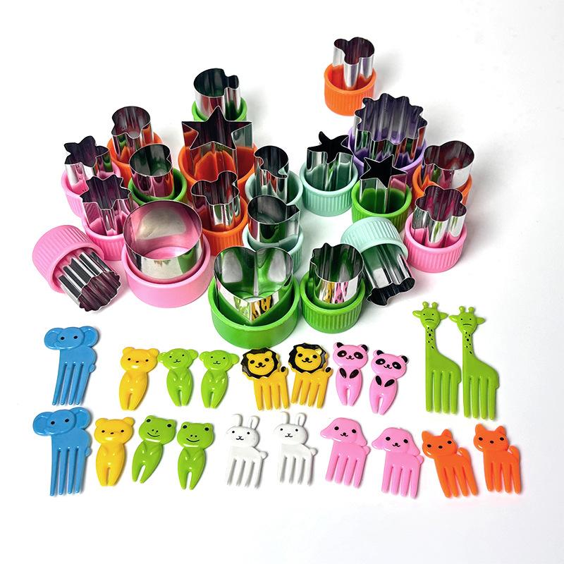 Stainless Steel Fruit Cutter Set 40 Pcs with PE Hand Guard Kitchen Garnish Tool for Kids DIY