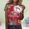 T-shirt Mode Femme Imprimé Flamant Rose Drôle Décontracté Col Rond Manches Courtes T-shirt Été Femme