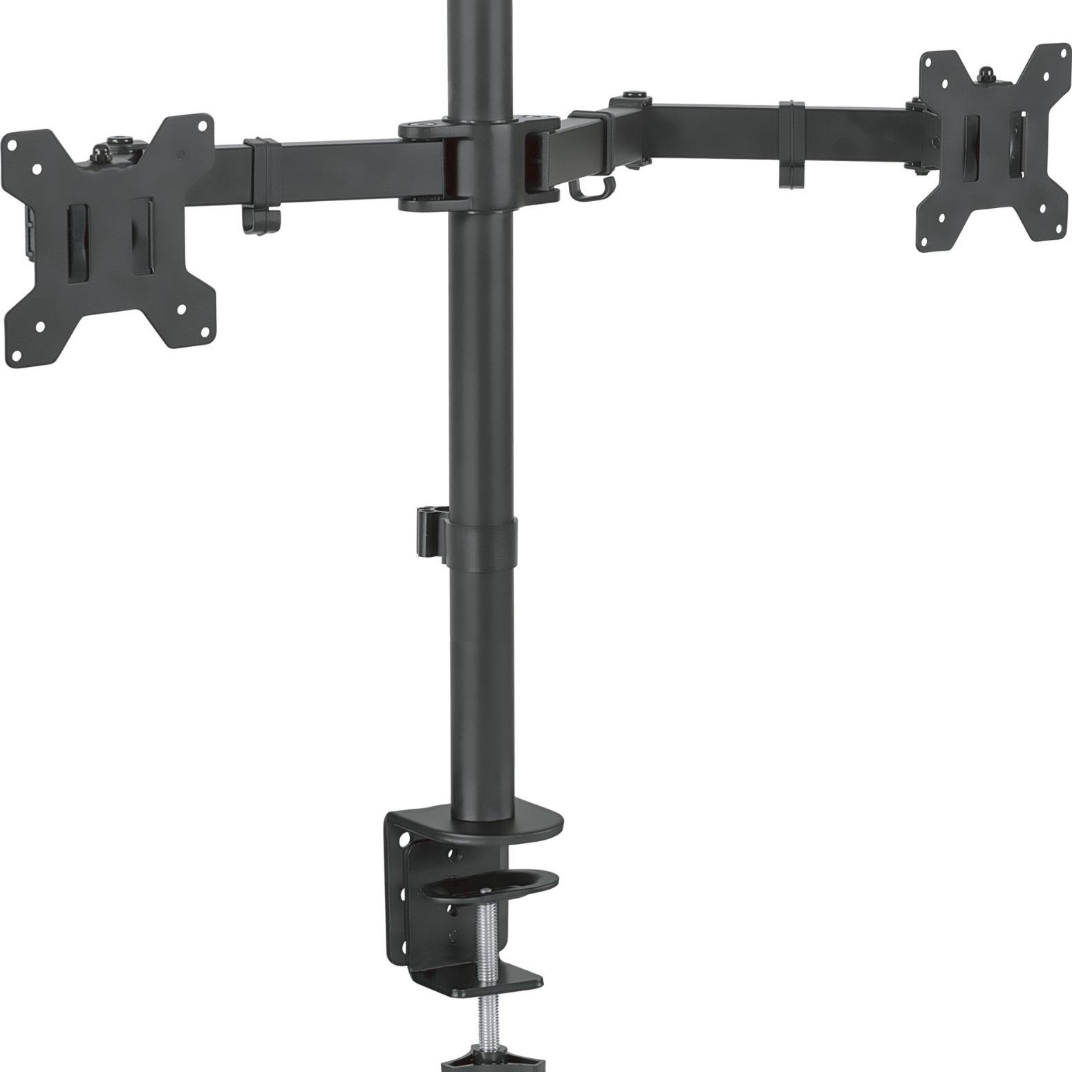 

Регулируемая подставка для двух мониторов с вращающимся игровым кронштейном чёрный