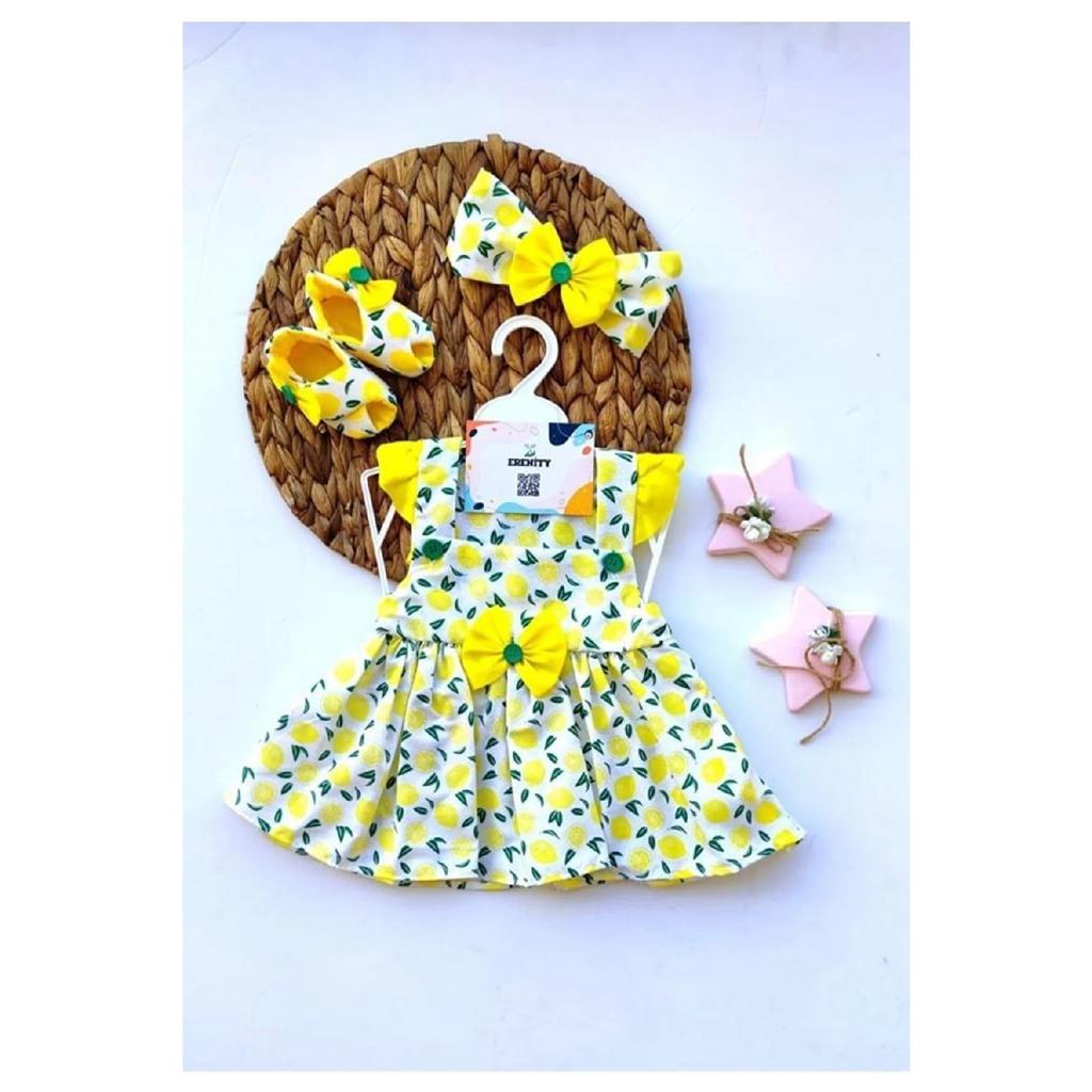 Baby Baby Fruit Patterned Ribbon Detailed Dress Shoe Bandana Set of 3