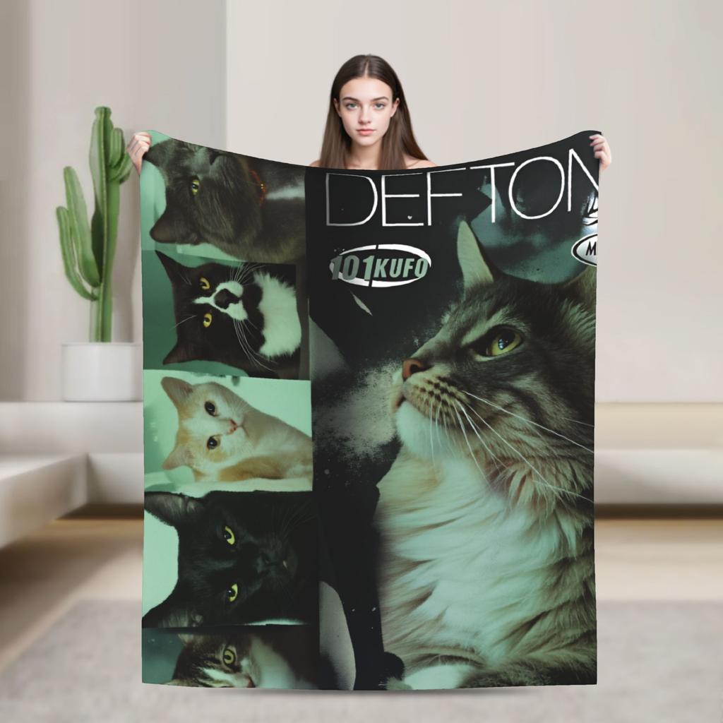 Deftones Metal Band Warm Soft Blanket  Picnic Plush Throw Blanket Pattern Couch Chair Flannel Bedspread Sofa Bed Cover