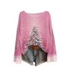 Ladies' Fashionable Casual Long Sleeved Christmas Printed Round Neck Knitted Yarn