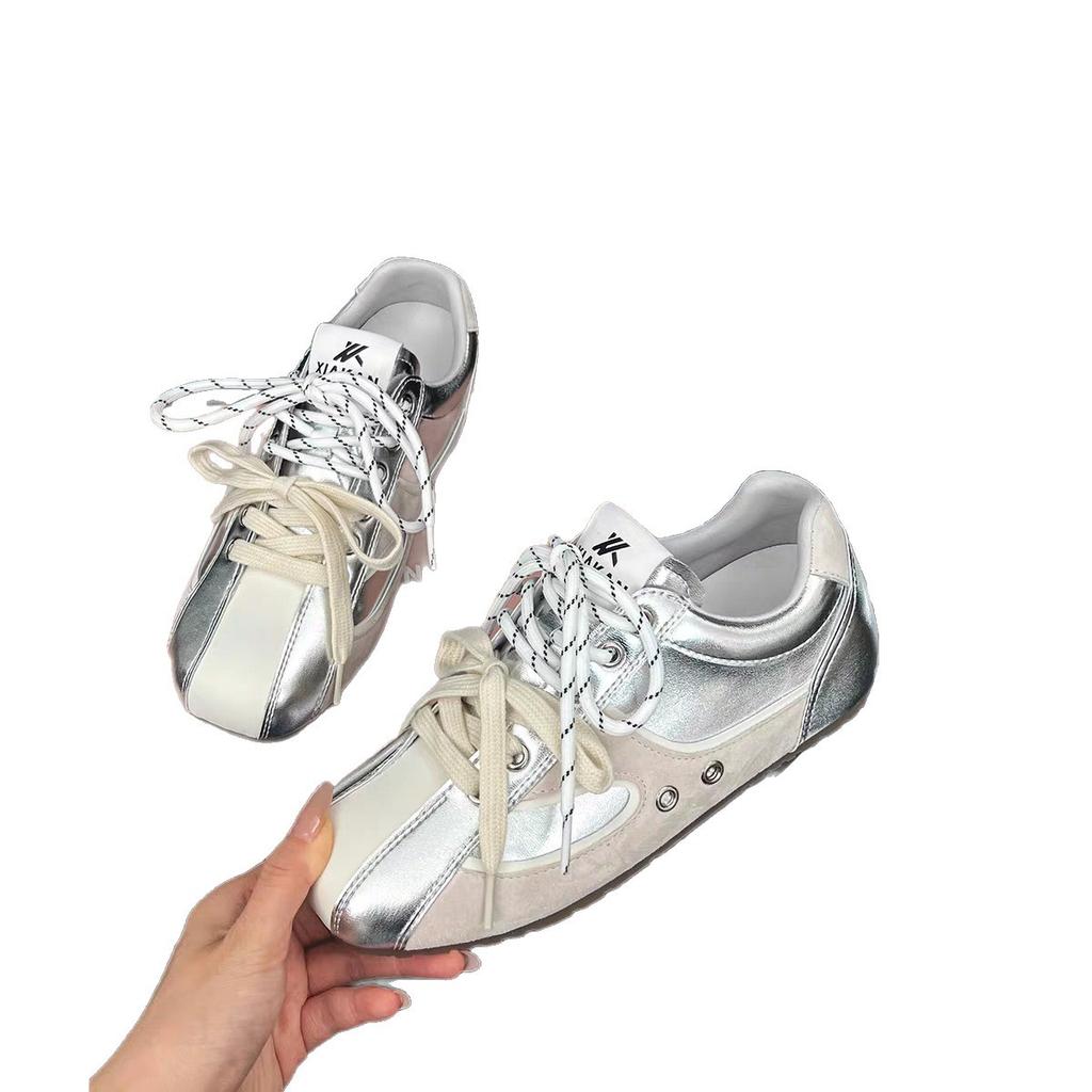 Korean Niche Retro Inner Height-increasing German Training Shoes Women's 2025 New Breathable Versatile Flat-bottomed Casual Forrest Gump Sports Shoes