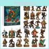 Calendário do Advento de Natal Com Monstro Bigfoot Acrílico Decoração de Feriado Para Festas Presentes