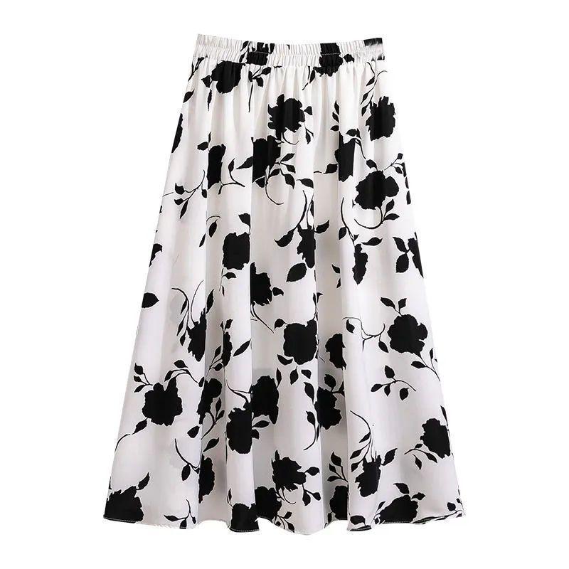 Hög midja, smalande, midi, svängig kjol för större storlekar - Sommar 2024 Rosdesign