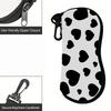 Black and White Heart Print Soft Fabric Sunglasses Case,Portable Eyeglasses Pouch Protector,Lightweight Eyewear Bag for Travel Daily Use