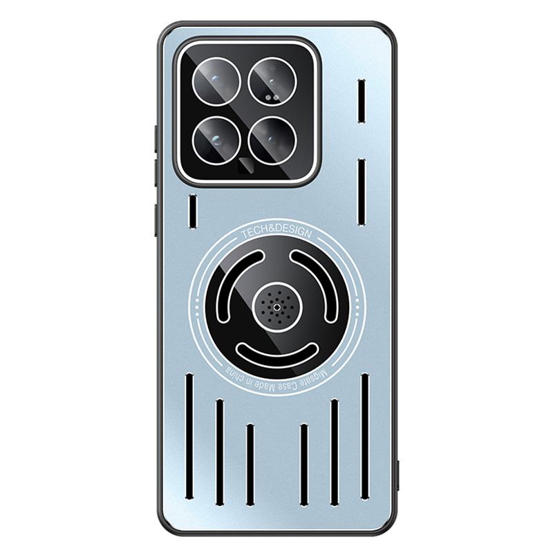 For Xiaomi 14 Magnetic Case TPU+Metal Heat Dissipation Phone Cover with PC Lens Film