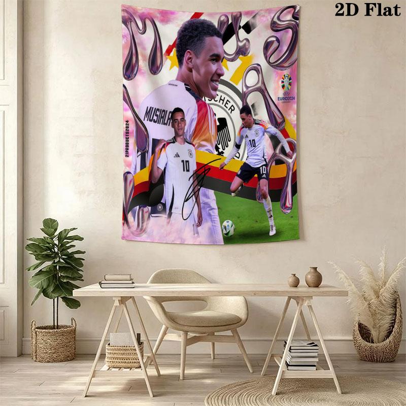 Jamal Musiala Glory  Wall Hanging Printed Fabric Blanket Decorative Tapestries for Bedroom Living Room Home Decor