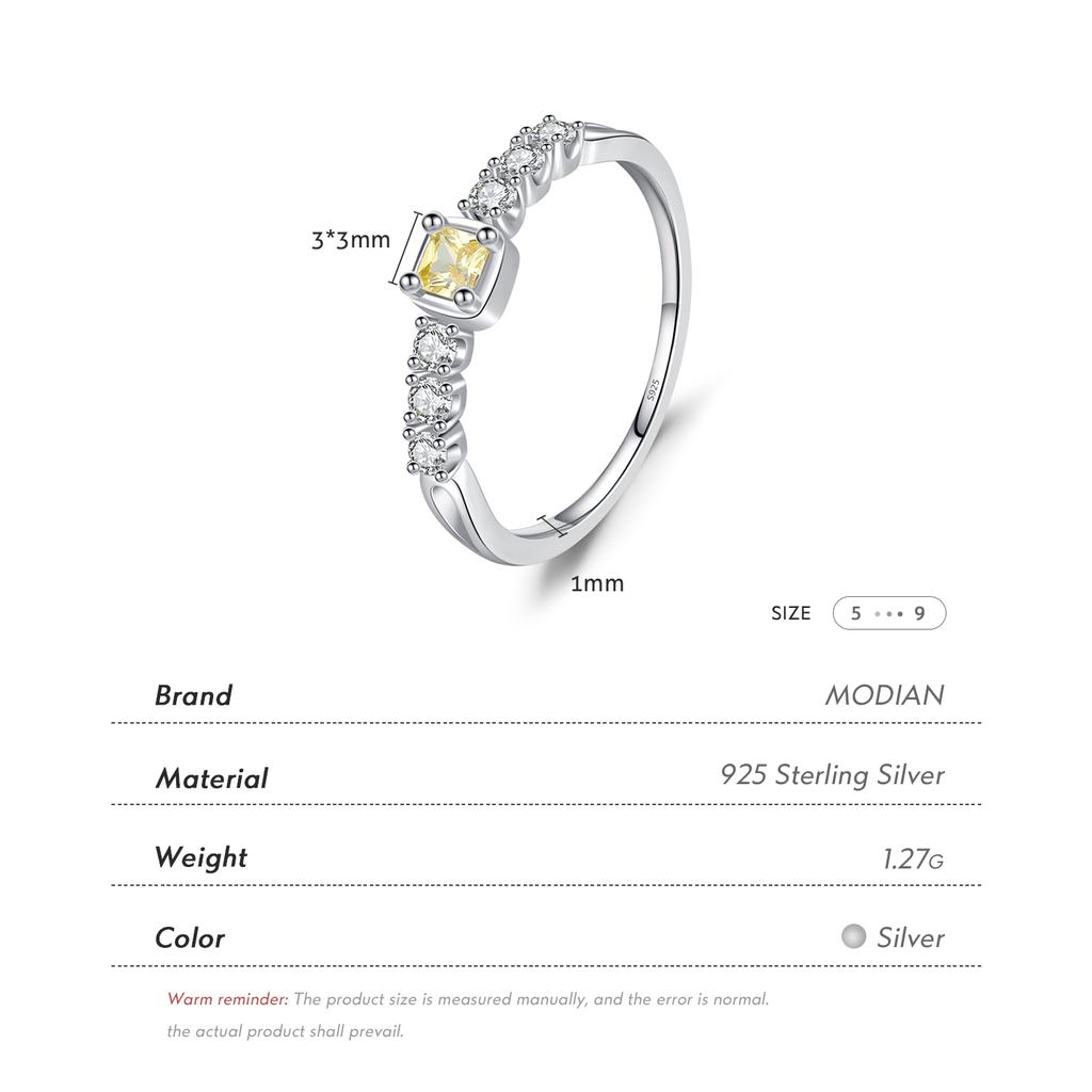 925 Sterling Silver Elegant Sweet Sugar Finger Rings For Women Yellow Clear Dazzling Cubic Zirconia Rings Fine Jewelry