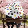 1pc Paw Prints Pet Lover Automatic Folding Umbrella, Heavy Duty 8 Rib Iron Frame,  Suitable for Travel, Daily Use, Birthday, Decor Gift m0104009