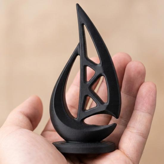 Mini 3D Printed Sailboat Figurine Nautical Coastal Boat Sculpture for Modern Home Office Mantel Bookshelf Decor