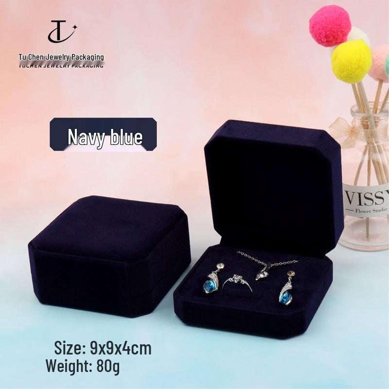 Velvet Octagonal Jewelry Box: Multi-use Storage for Rings, Earrings, Necklaces