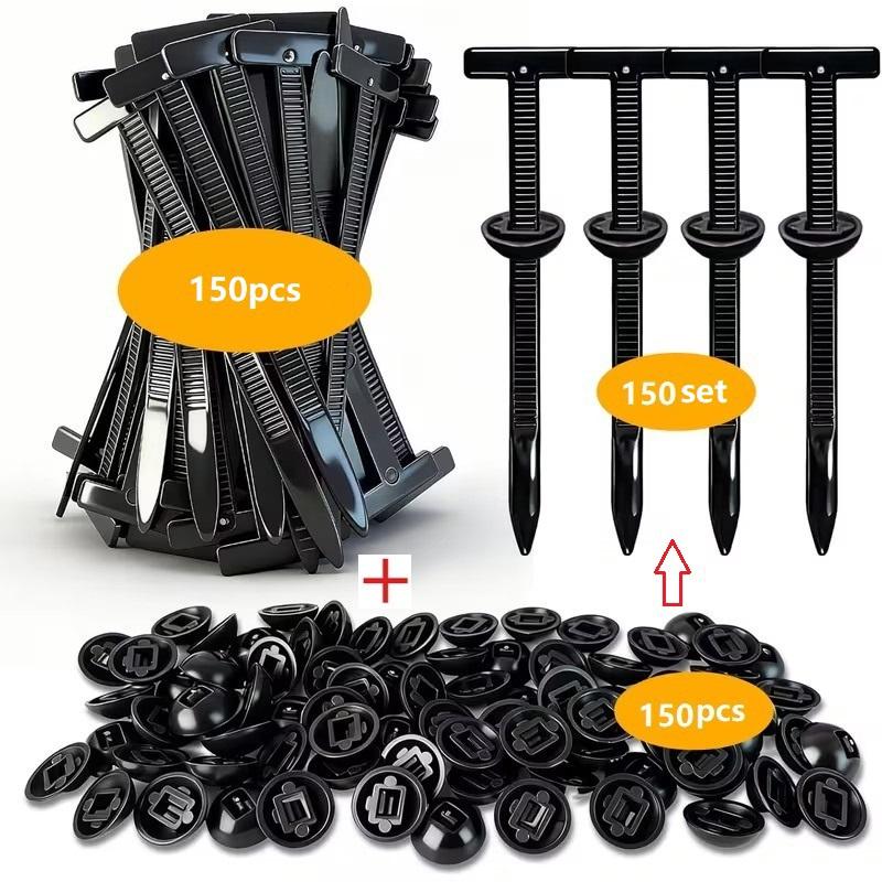 150set Upgraded Universal Nylon Cable Tie Buckle Heavy-Duty Self-Locking Rivet Multifunctional Cable Tie for Organizing