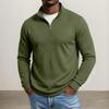 Men's Plaid Zip-Up Stand Collar Long Sleeve Sweatshirt Casual Top