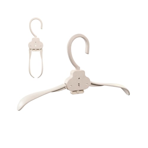 OSUDRY One-Touch Hangers, Set of 10, Collar Protection, Non-Slip, Shape-Preventing, Foldable, Space-Saving, Heavy-Duty, Body-Shaped Hangers for Clothe