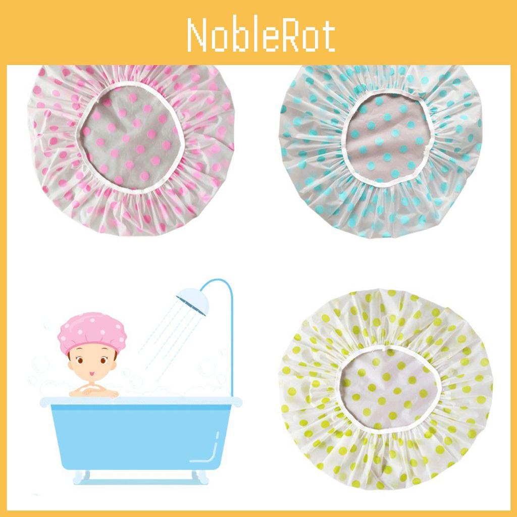 Thickening Oil-proof Shower Cap Reusable Blue/yellow/pink Polka Dot Spa Cap