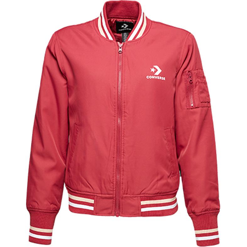 Converse Women ss Basic Padded Bomber Baseball Jacket Women s Red 10017469-A03 M