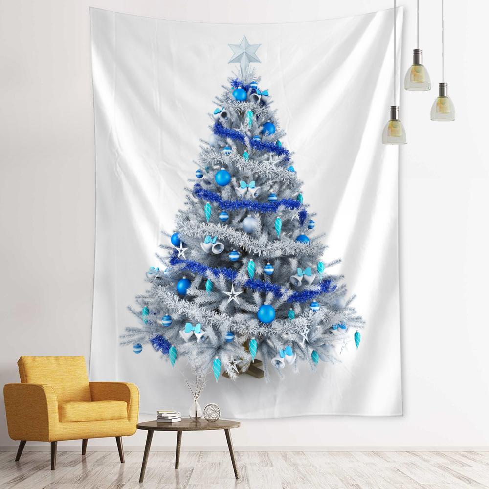 Blauer Stern Weihnachtsbaum Wandteppich Wandbehang Weihnachts-Festival Böhmischer Stil Hexerei Psychedelische Heimdekoration